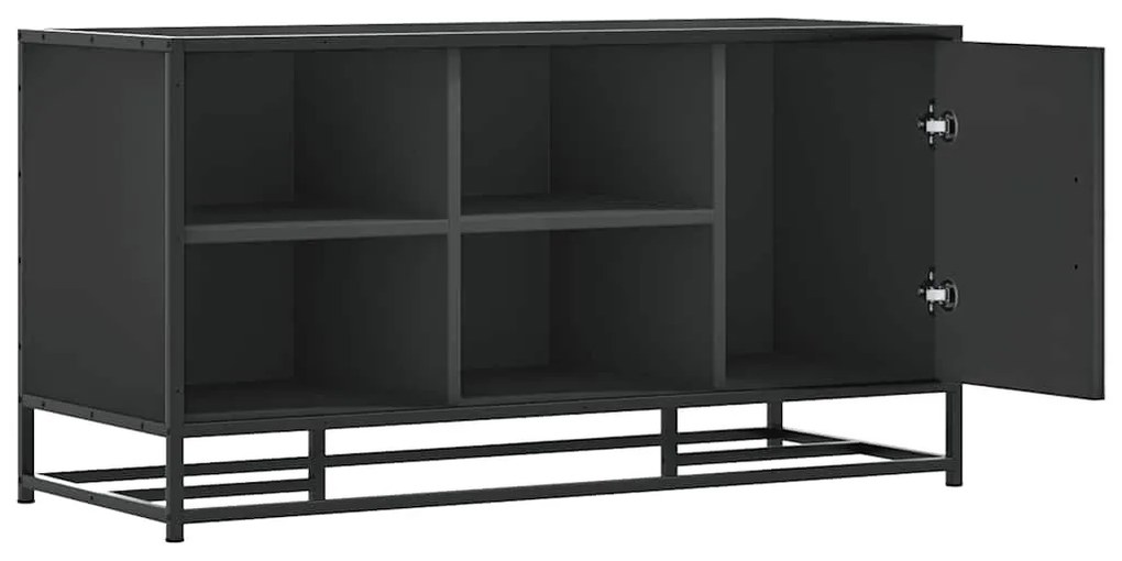 Cipőpad Fekete 100x40x53,5 cm Fából és fémből készült pad
