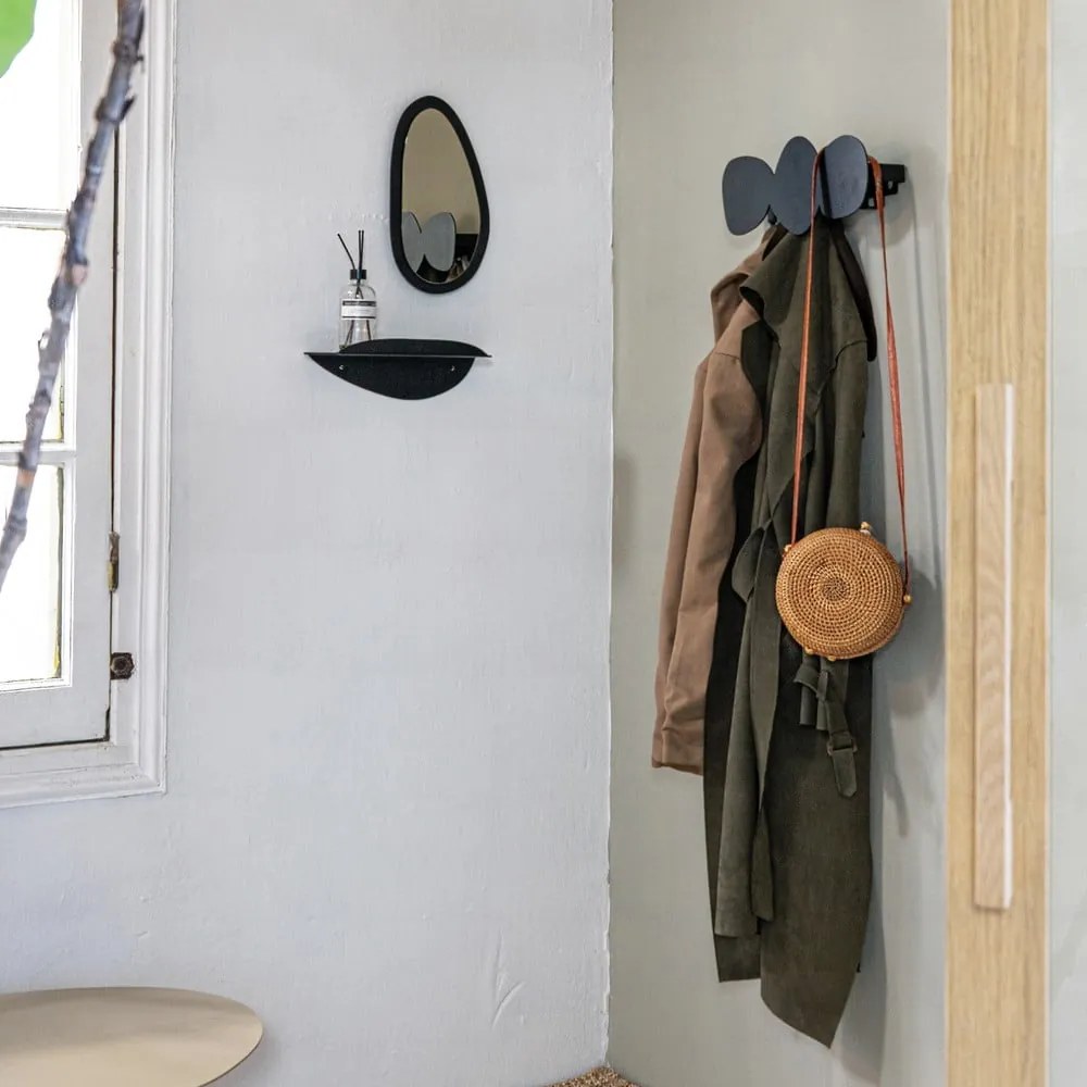 Fekete fém fali fogas 35 cm Tumulo – Spinder Design