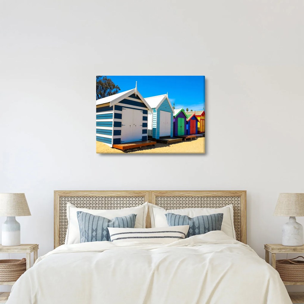 Kép - Brighton Beach, Melbourne, Ausztrália (70x50 cm)
