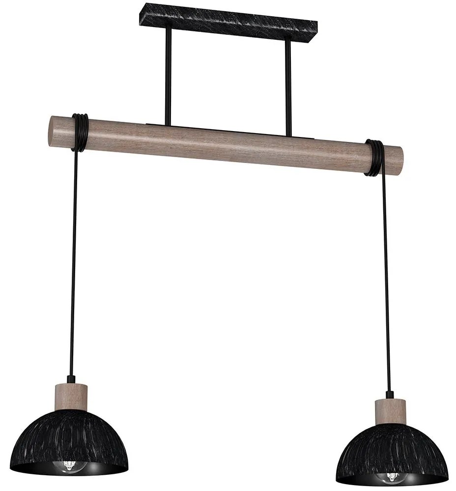 Csillár zsinóron ERIK 2xE27/60W/230V barna/fekete