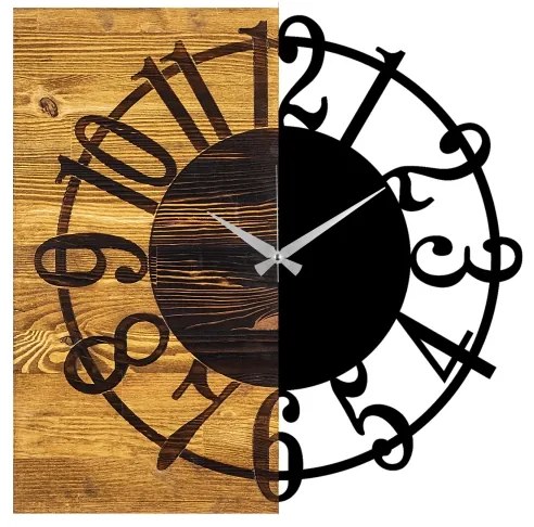 Fali óra 58x58 cm, 1xAA, fa/fém kivitel