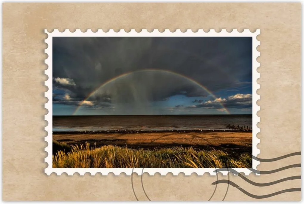 Poszterek 90x60 Szivárvány a tengerparton