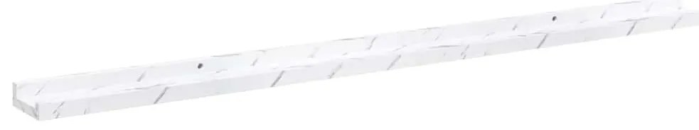 vidaXL Falpolc polcokkal 4 pcs Fehér márvány 115 x 9 x 3 cm Faanyag