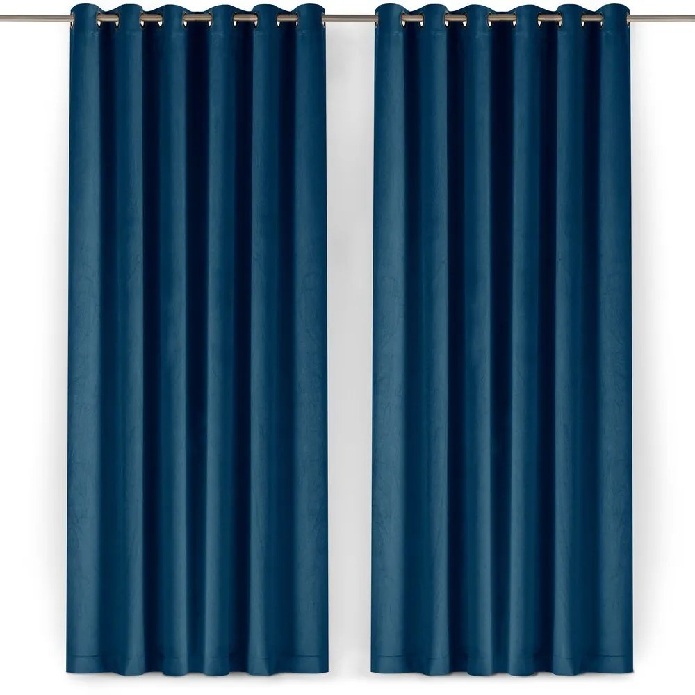 Kék bársony dimout (részleges sötétítő) függöny 200x175 cm Velto – Filumi