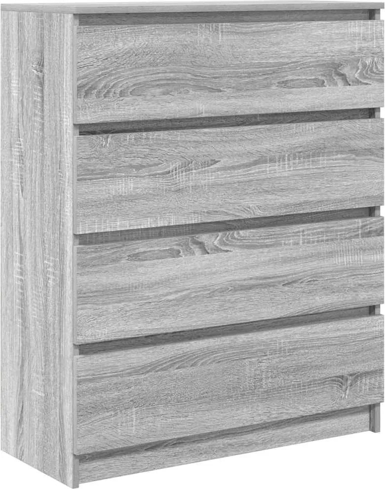 vidaXL szürke sonoma színű szerelt fa tálalószekrény 80x35x99 cm
