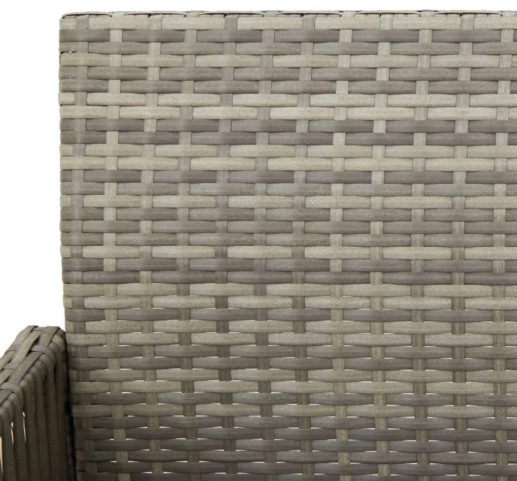 2 db szürke polyrattan kerti bárszék