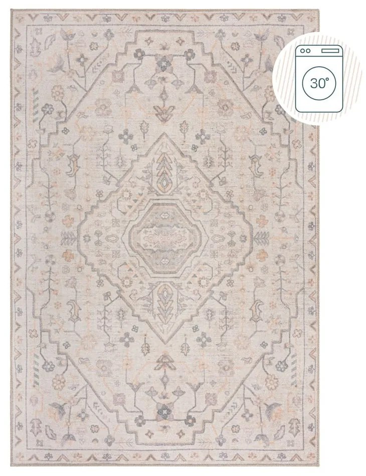 Krémszínű mosható szőnyeg 115x170 cm Teo Traditional – Flair Rugs