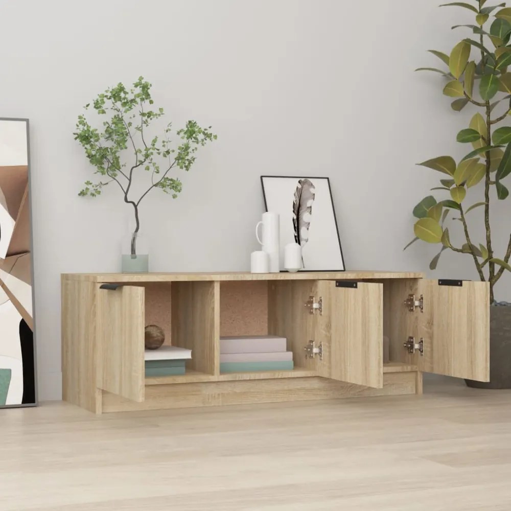 sonoma tölgy színű szerelt fa TV-szekrény 102 x 35 x 36,5 cm