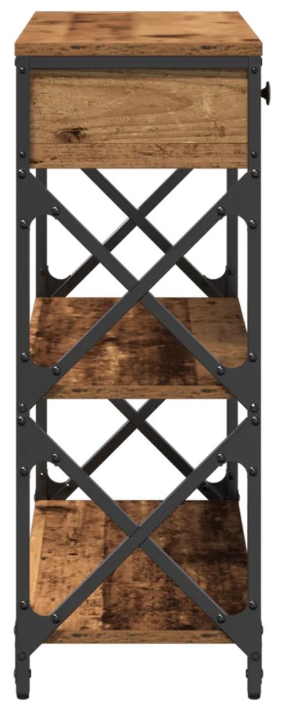 Konferenciaasztal Régi Fa 75x28x75 cm Műgyanta és Acél