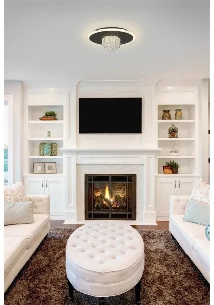 Searchlight 21126-32BK - DELUGE LED dimmelhető mennyezeti lámpa 20W/230V Ø 31,5 cm fekete