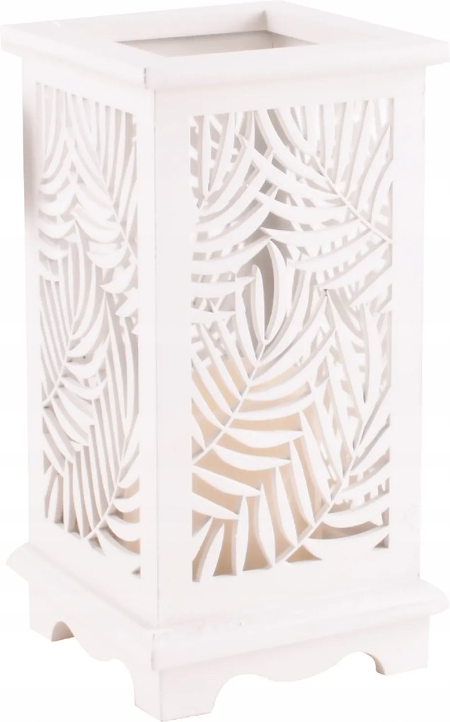 Fa LED-es dekorációs lampion fehér Santana 12,5 x 24 cm nappali terasz