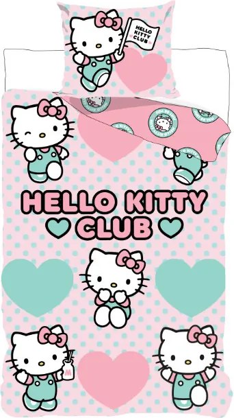 Hello Kitty Club gyerek, ovis ágyneműhuzat 100×135 cm, 40×60 cm