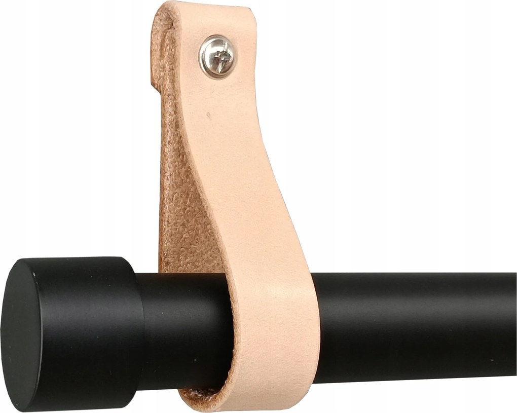 Függönykarnis 25 mm Fekete 300 cm tartó konzol Bőr natural 1