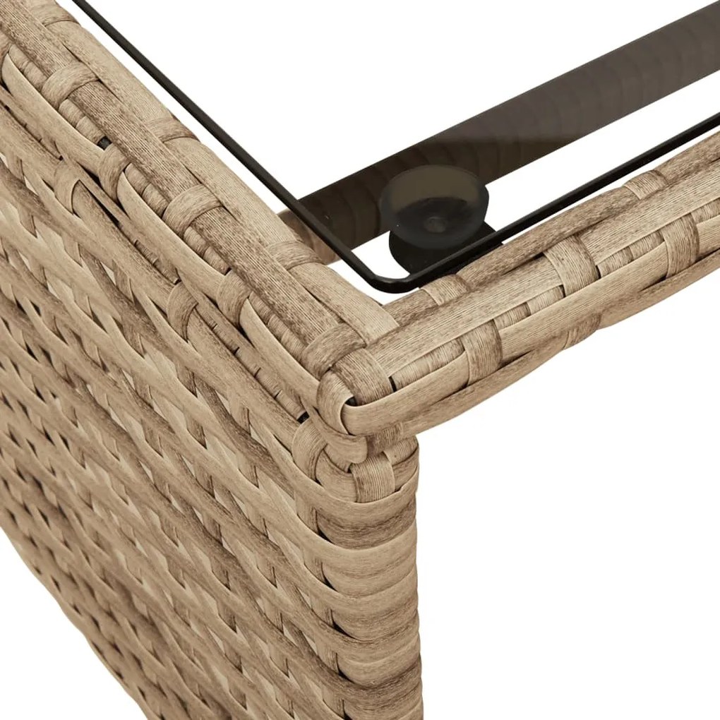 vidaXL L-alakú bézs polyrattan kerti kanapé asztallal és párnával
