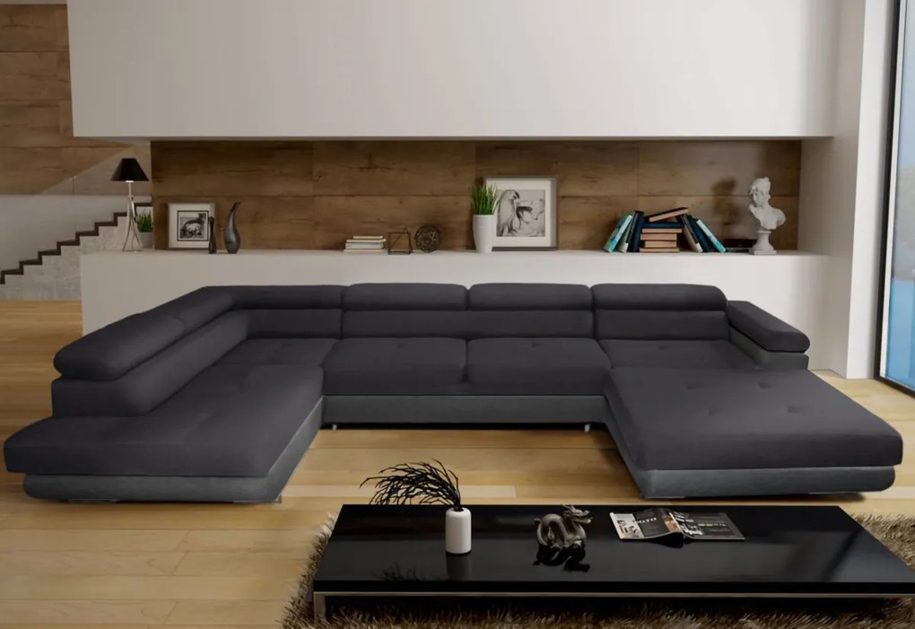 U DAREK mini + L ágyazható alakú ülőgarnitúra, 378x73-94x200, sawana 05/sawana 21, balos