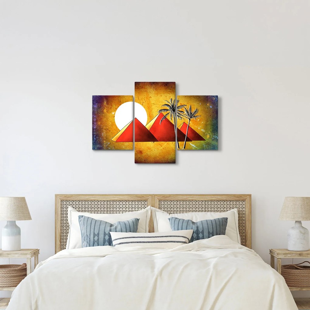 Festett egyiptomi piramisok képe (90x60 cm)