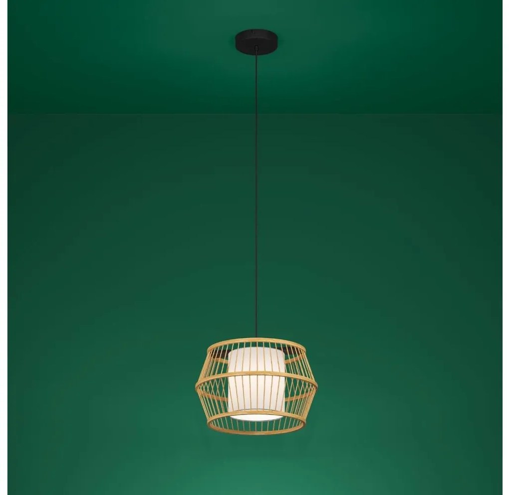 Eglo 390233 - Csillár zsinóron MONTERROSO 1xE27/40W/230V bambusz