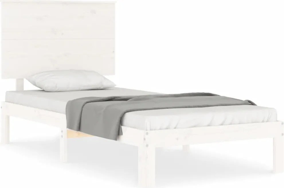 vidaXL fehér tömör fenyőfa ágy matrac nélkül 100 x 200 cm