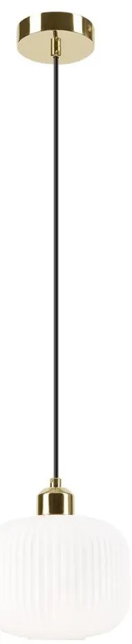 Csillár zsinóron HARMA 1xE27/15W/230V átm. 20 cm fehér/arany