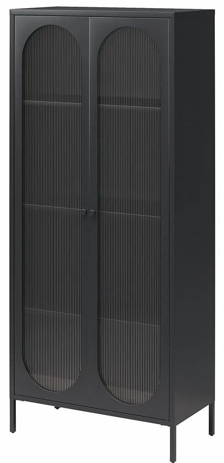 Fekete fém tálalószekrény 80x186x40 cm Luna – Støraa