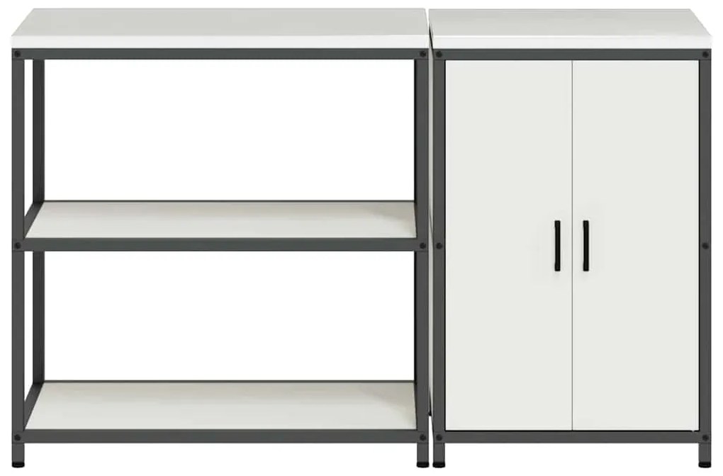 Konyhai Tároló Készlet polcokkal 2 pcs Fehér 150 x 50 x 92 cm