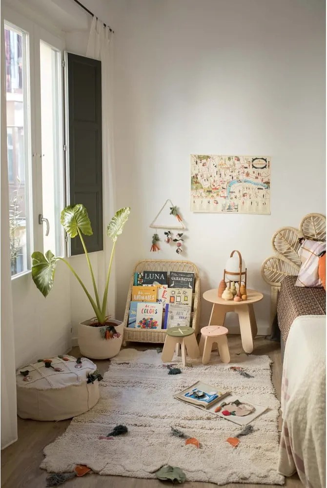 Krémszínű textil játéktároló kosár ø 30x23 cm Veggies – Lorena Canals