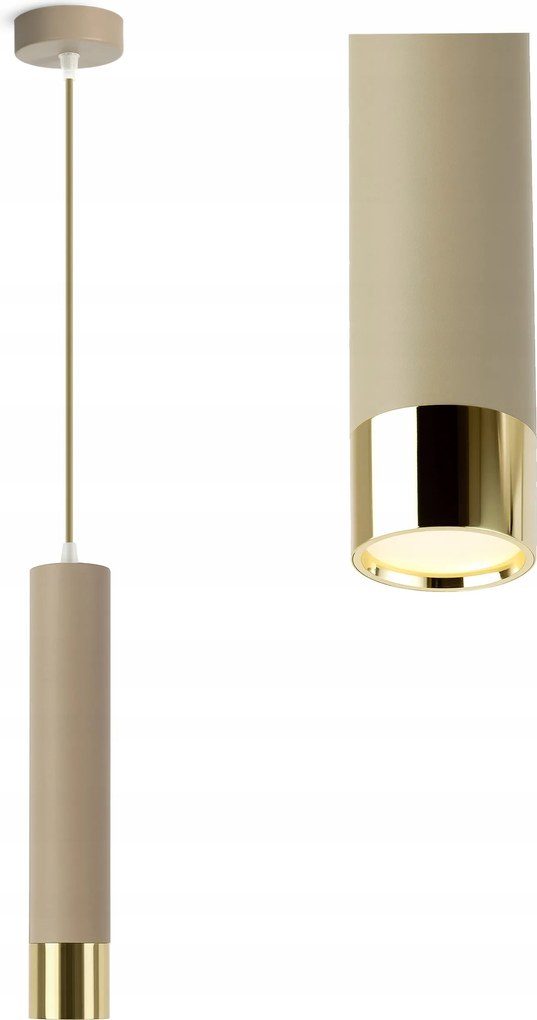 Mennyezeti függőlámpa kasmír cső Bézs ekrü Led konyhába nappaliba a pult felett