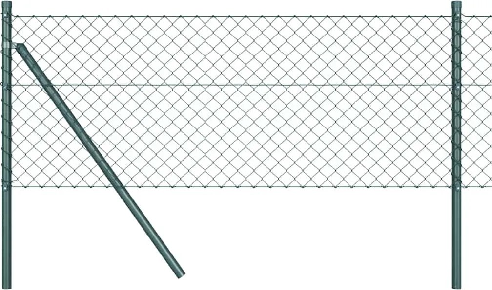 vidaXL Kerítésoszlop Zöld 10 x 0,4 m (40 x 40 mm-es háló) Acél és PVC