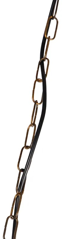 Arany csillár redős klipszel krémszínű 5-lámpás - Botanica