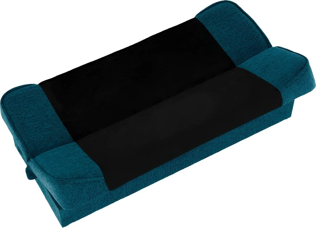 Kanapé ágyfunkcióval, türkiz/fekete, ASIA NEW