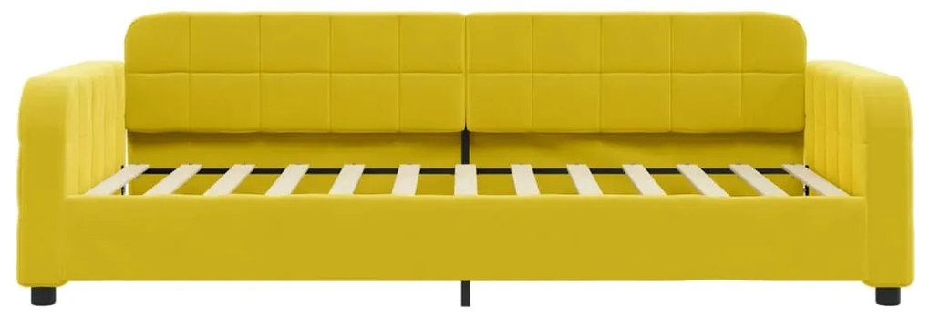 sárga kihúzható bársony heverő fiókkal 100 x 200 cm