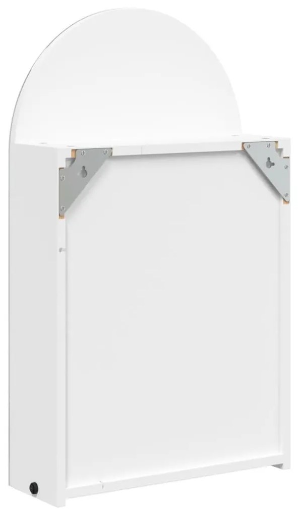 fehér ívelt tükrös fürdőszobaszekrény LED-del 42 x 13 x 70 cm