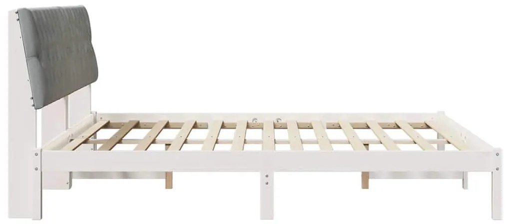Ágykeret Kárpitozott Fejtámlával fejtámlával Fehér 180 x 200 cm