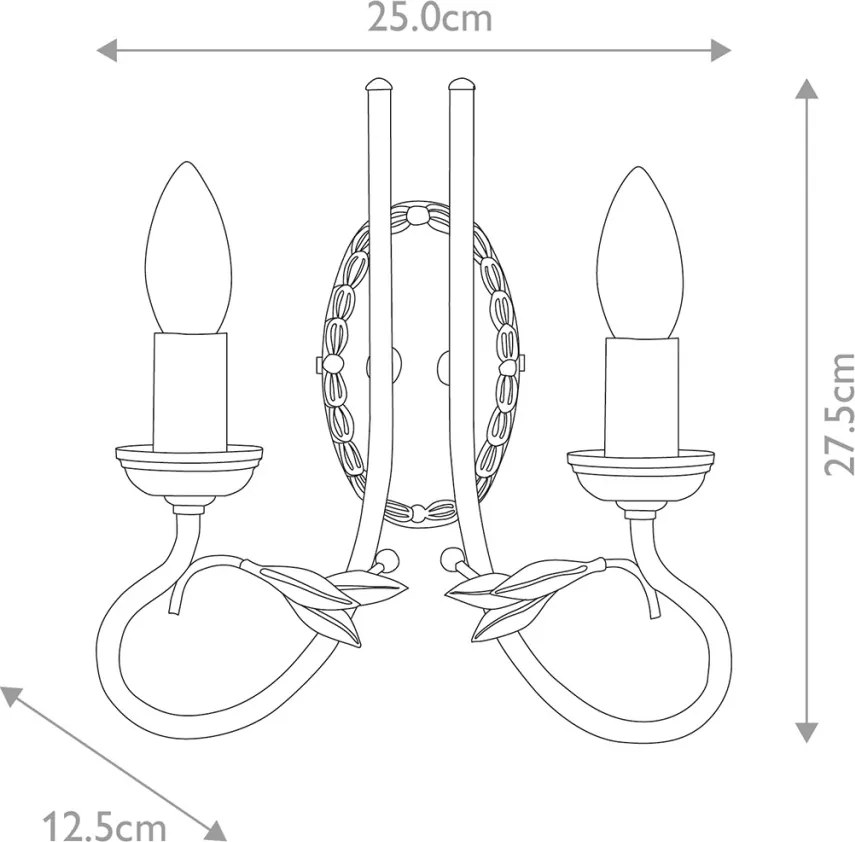 Elstead Lighting OLIVIA OV2-BLK-GOLD Fali lámpa 2x60W/E14