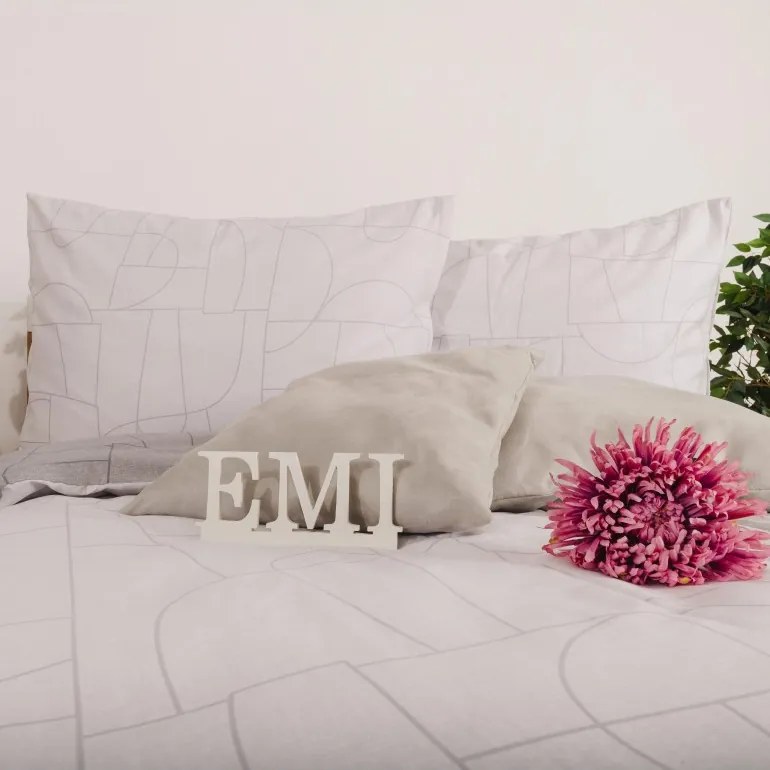 EMI Velur szürke pamutszatén ágyneműhuzat