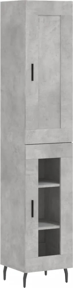 vidaXL betonszürke szerelt fa magasszekrény 34,5x34x180 cm