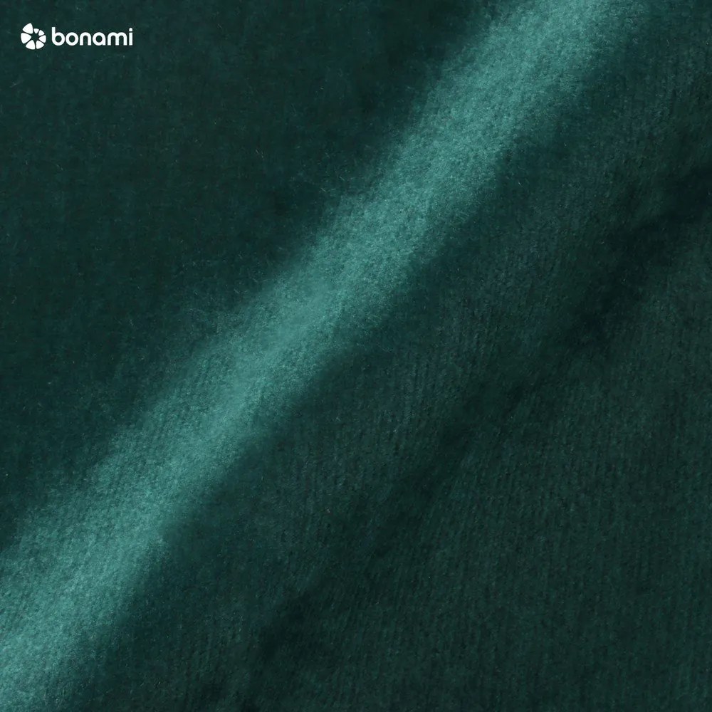 Zöld bársony kinyitható-tárolóhelyes sarokkanapé (jobb oldali-L alakú) Laurence – ELTAP