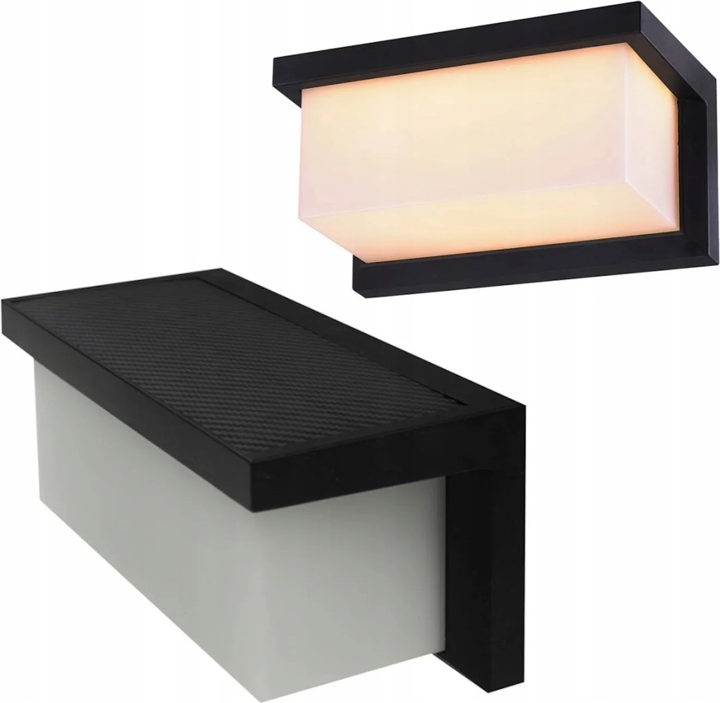 Homlokzati lámpa Led napelemes lámpatest mozgásérzékelő 3W fehér semleges IP54