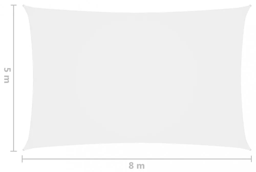 fehér téglalap alakú oxford-szövet napvitorla 5 x 8 m