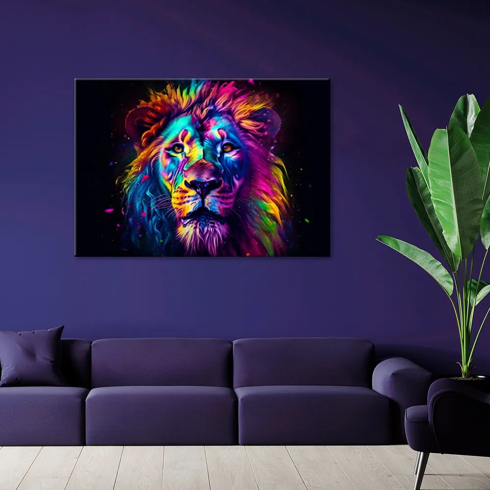 Gario Vászonkép Oroszlán színes portréja Méret: 90 x 60 cm