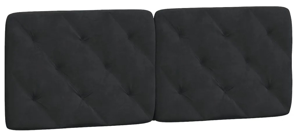 fekete bársony fejtámla párna 120 cm