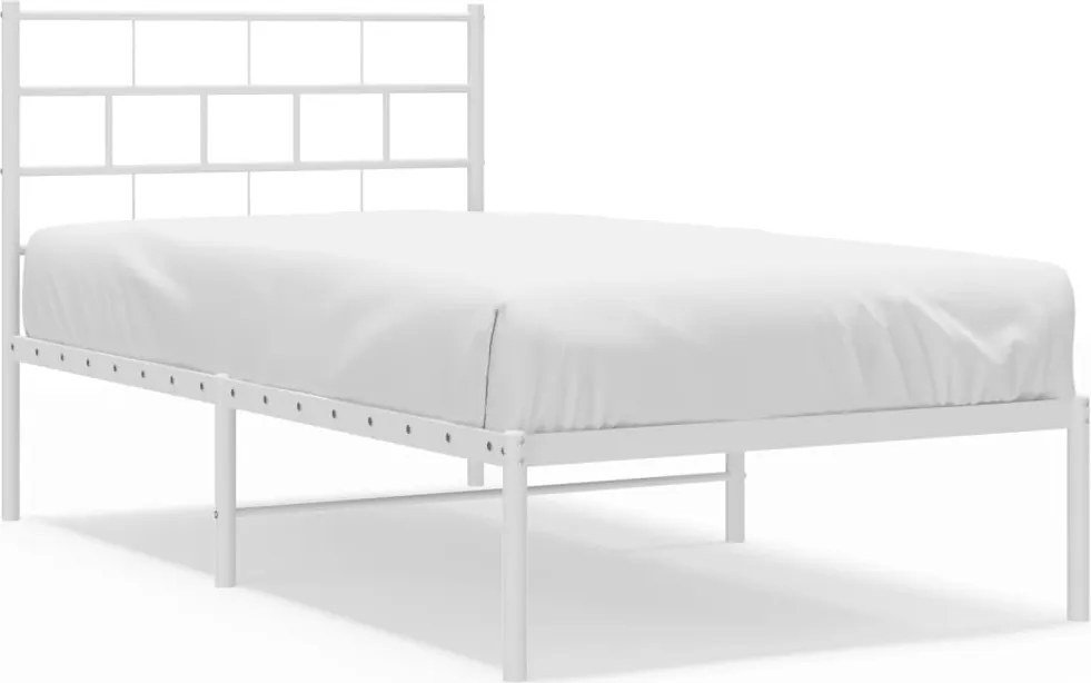 vidaXL fehér fém ágykeret fejtámlával 80x200 cm
