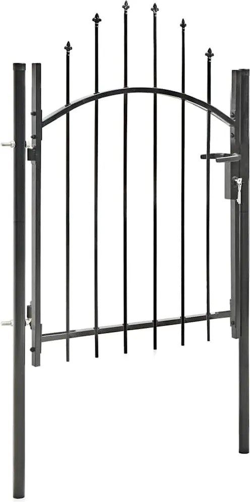 vidaXL fekete acél kertkapu 1 x 1,5 m