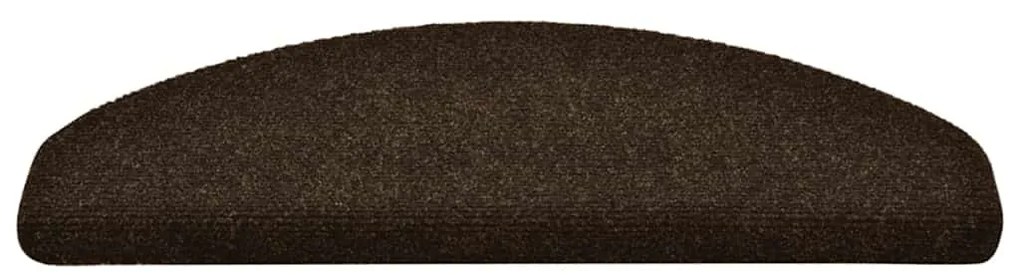 10 db öntapadós lépcsőszőnyeg 65 x 21 x 4 cm barna félkör alakú nagy
