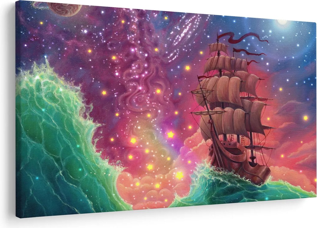 Kép - Hajó űr égbolttal (90x60 cm)