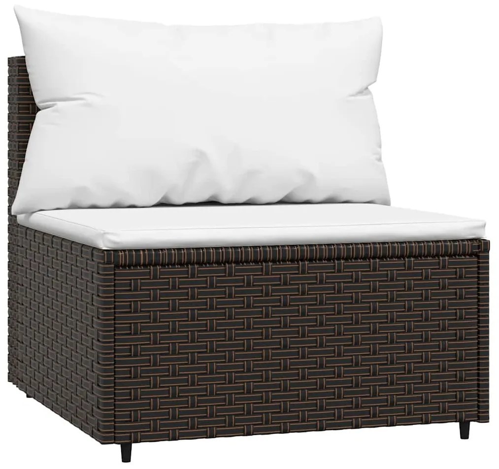 3 részes barna polyrattan kerti ülőgarnitúra párnával
