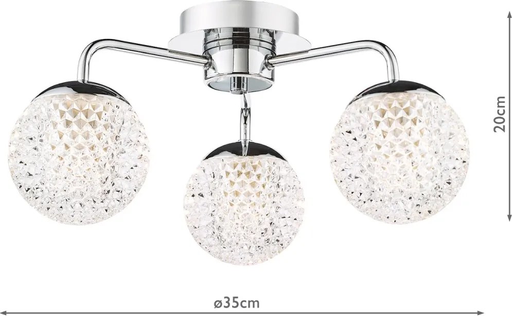 Dar Lighting modern mennyezeti lámpa teva csiszolt króm dartev5350
