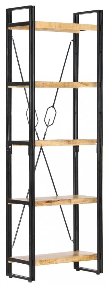 5 szintes tömör mangófa könyvespolc 60 x 30 x 180 cm