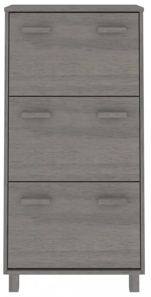 HAMAR világosszürke tömör fenyőfa cipőszekrény 59,5x35x117 cm