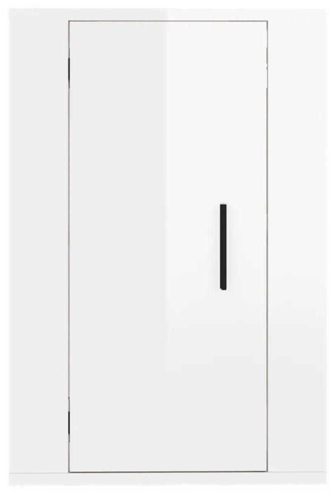 2 db magasfényű fehér fali TV-szekrény 40x34,5x60 cm